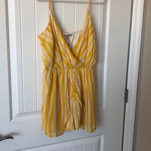 Charlotte Russe Yellow Striped Flowy Romper